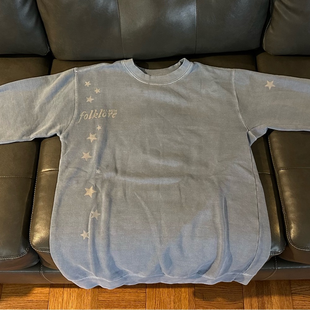 Taylor Swift folklore album Blue Crew Sweatshirt Your Drew Scars Around My Stars